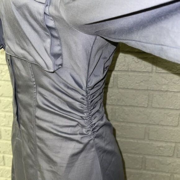 Zara Women Long Sleeve Ruched Button Front Utility Dress Size M - Picture 5 of 9